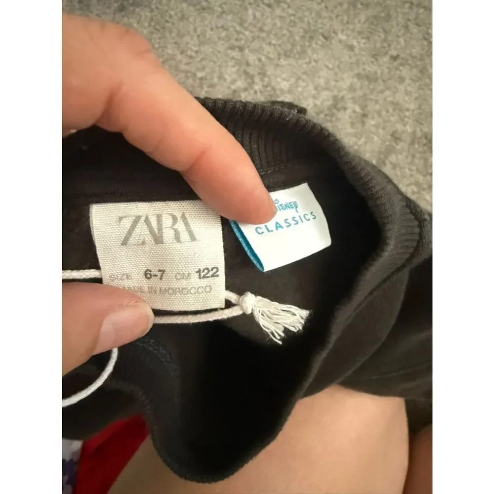 Zara Stitch Black Sweatshirt Dress Sz 6-7